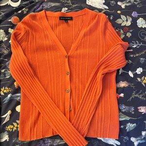 Banana Republic Vibrant Orange Ribbed Cardigan